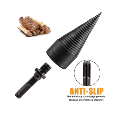 UB Con de spart lemn pentru masina de carotat cu 3 adaptoare 42mm din otel Negru