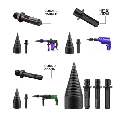 UB Con de spart lemn pentru masina de carotat cu 3 adaptoare 42mm din otel Negru