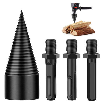 UB Con de spart lemn pentru masina de carotat cu 3 adaptoare 42mm din otel Negru