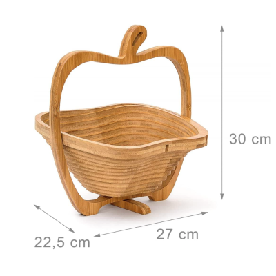 Cos de fructe pliabil in forma de mar din bambus