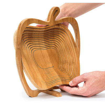Cos de fructe pliabil in forma de mar din bambus