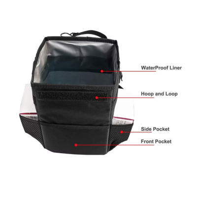 Cos de gunoi auto pliabil cu buzunare de depozitare Negru