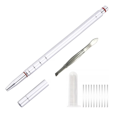 Creion de coafura Argintiu pentru conturarea parului lama pentru ascutire