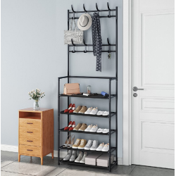 Cuier haine cu suport pantofi  5 rafturi 171x80 cm