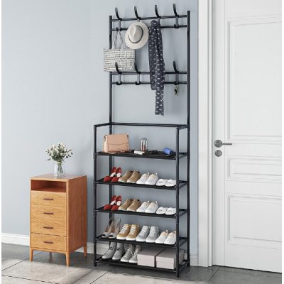 Cuier haine cu suport pantofi  5 rafturi 171x80 cm