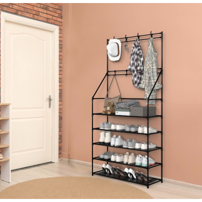 Cuier haine cu suport pantofi  5 rafturi 171x80 cm