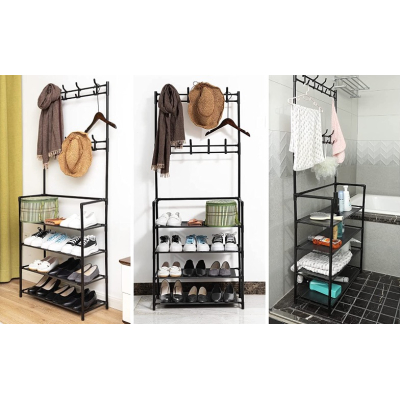 Cuier haine cu suport pantofi  5 rafturi 171x80 cm