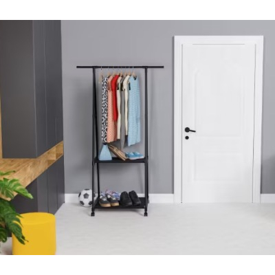 Cuier Haine Cu Suport Pantofi Design Stil Industrial Triunghiular 160 Cm