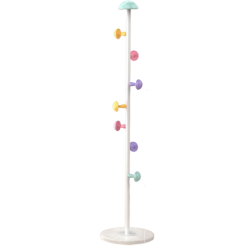 Cuier pentru haine 7 carlige in forma de ciuperca otel carbon 167 x 30 cm ALB