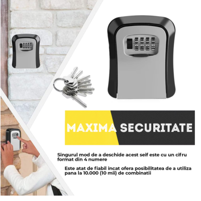 Cutie cu cifru pentru depozitare chei montare pe perete Regim Hotelier plastic colorat