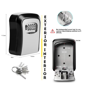 Cutie cu cifru pentru depozitare chei montare pe perete Regim Hotelier plastic colorat