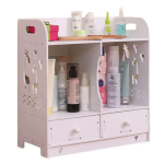 Cutie de depozitare cosmetice cu 2 sertare Alb