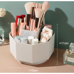 Cutie de depozitare pensule de machiaj rotativ 360 grade 5 compartimente ALBA