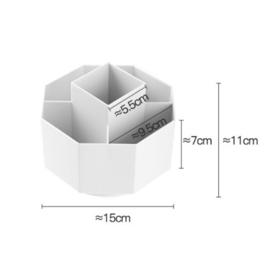 Cutie de depozitare pensule de machiaj rotativ 360 grade 5 compartimente ALBA