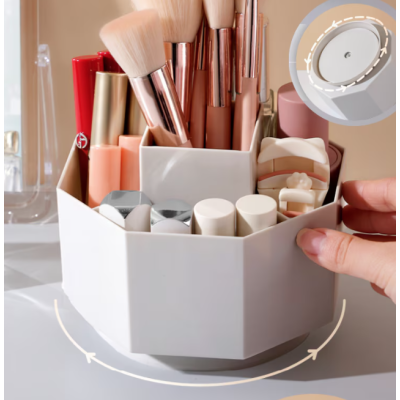 Cutie de depozitare pensule de machiaj rotativ 360 grade 5 compartimente ALBA