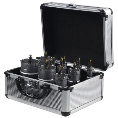 UB Cutie Metalica cu 10 Freze pentru Metal cu Pastile Vidia 16mm-53mm