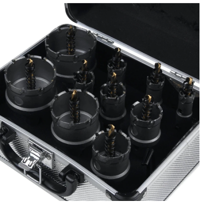 UB Cutie Metalica cu 10 Freze pentru Metal cu Pastile Vidia 16mm-53mm