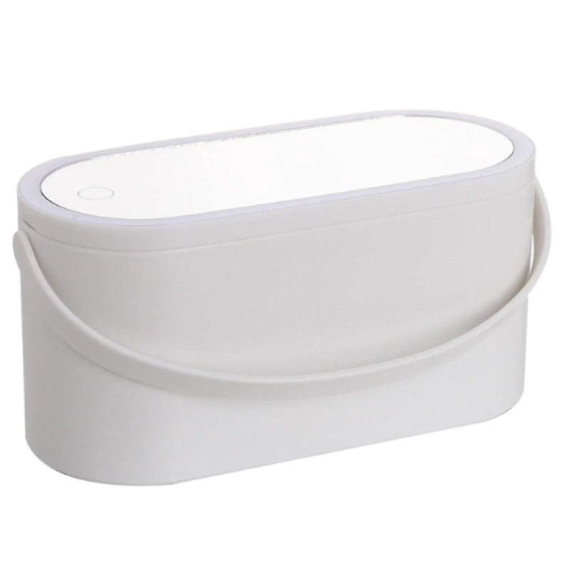 Cutie organizator depozitare farduri pentru calatorie cu oglinda cosmetica