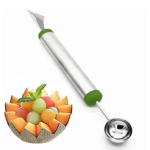 Cutit de sculptat cu lingurita de fructe cu dubla utilizare din otel inoxidabil
