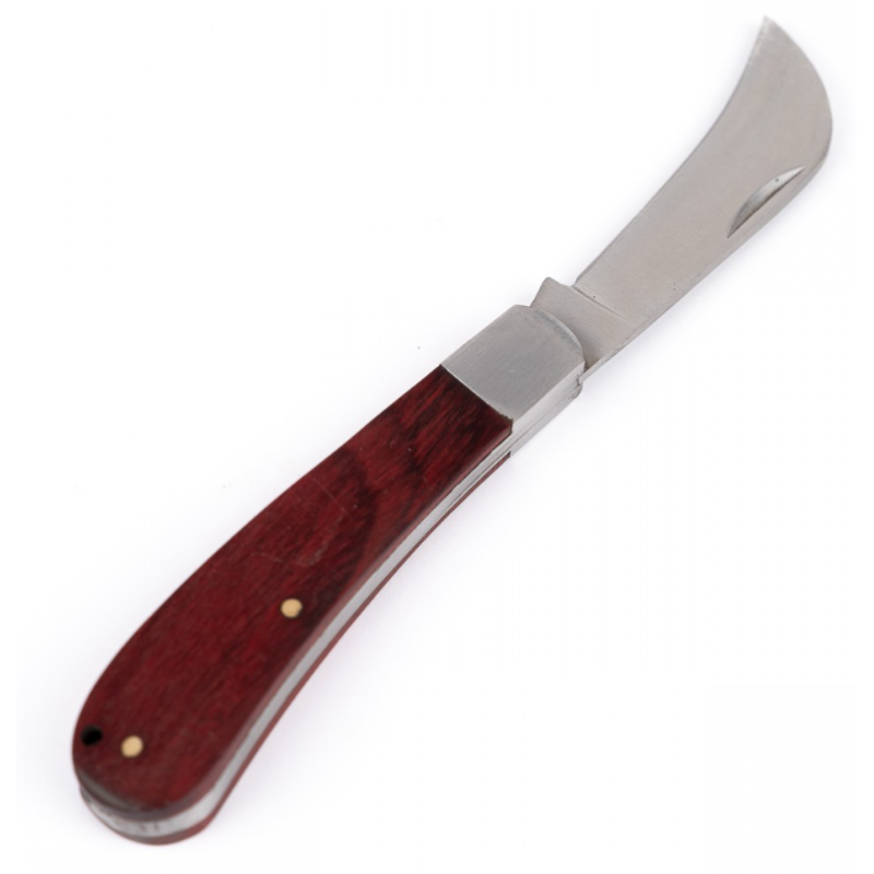 Cutit pentru altoit tip cosor MX797 profesional lama curbata otel maner lemn