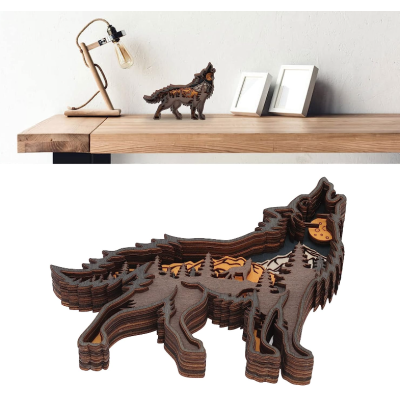 Decoratiune interioara luminoasa forma lup