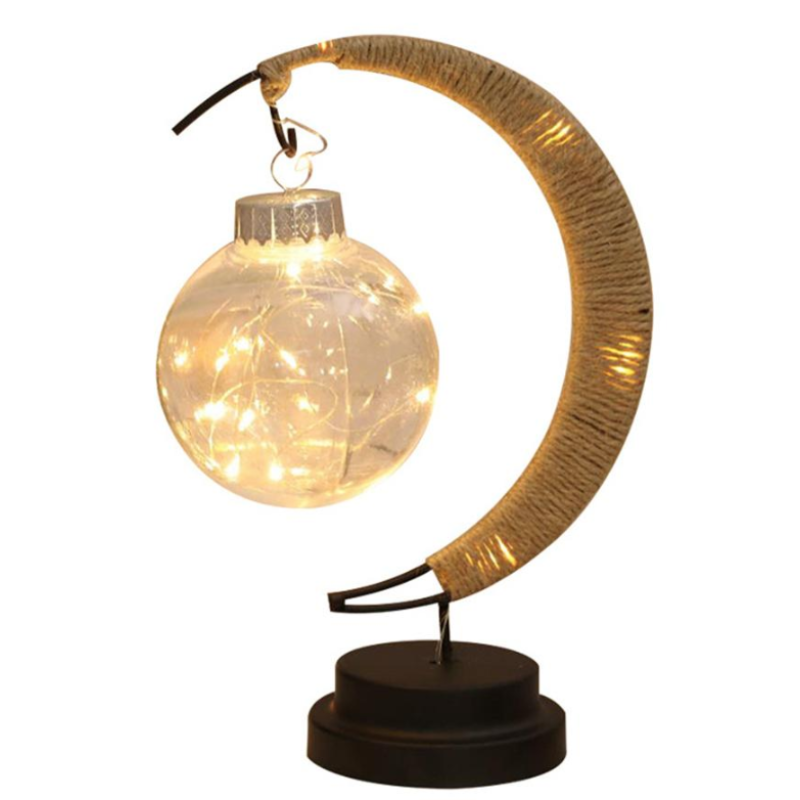 Decoratiune luminoasa semi-luna cu glob
