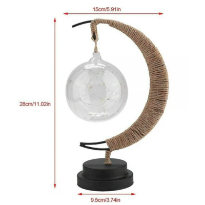 Decoratiune luminoasa semi-luna cu glob