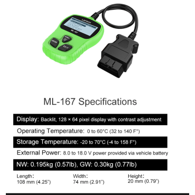 Diagnoza Tester ML 167 Lafoch Auto Profesional Universal OBD2