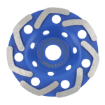 Disc Diamantat ALBASTRU 125 Mm cu segmenti GRI pentru Slefuire Beton Mozaic Suprafete Dure