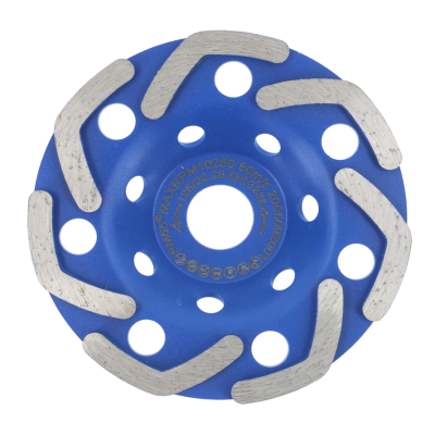 Disc Diamantat ALBASTRU 125 Mm cu segmenti GRI pentru Slefuire Beton Mozaic Suprafete Dure