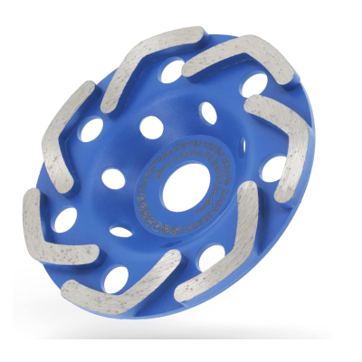 Disc Diamantat ALBASTRU 125 Mm cu segmenti GRI pentru Slefuire Beton Mozaic Suprafete Dure