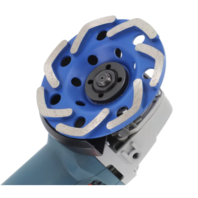 Disc Diamantat ALBASTRU 125 Mm cu segmenti GRI pentru Slefuire Beton Mozaic Suprafete Dure