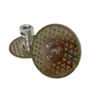 Disc diamantat galvanizat 2 fete diametru 65 mm prindere M14