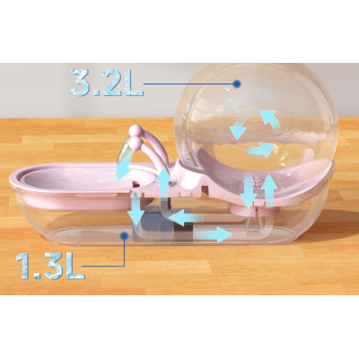 Dispenser de apa pentru animalute cu rezervor tip melc