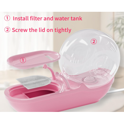 Dispenser de apa pentru animalute cu rezervor tip melc