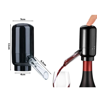Dispenser si Aerator Electric pentru Sticla de Vin LED Negru