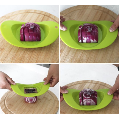 Dispozitiv din plastic cu lame din otel inoxidabil de taiat fructe si legume