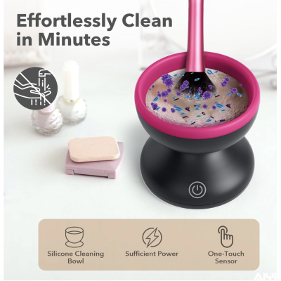 Dispozitiv electric rotativ pentru curatare pensule makeup incarcare usb