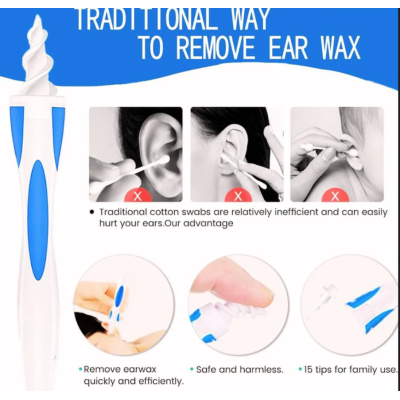 Dispozitiv pentru curatarea urechilor 16 varfuri din silicon pentru igiena adecvata si sanatatea urechii