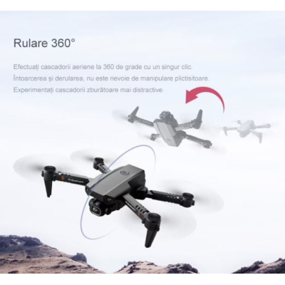 Drona E99 Pro Pliabila Camera Dubla Telecomanda 3 moduri viteza Bateria 1800 Mha HPV 2.4G