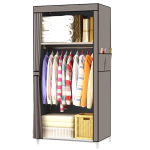 Dulap HAINE Textil 2 Rafturi 56x 44 x 146cm GRI si Depozitare Laterala