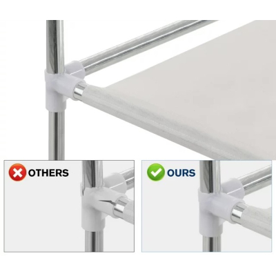 Dulap HAINE Textil 2 Rafturi 56x 44 x 146cm GRI si Depozitare Laterala