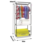 Dulap HAINE Textil 2 Rafturi 56x 44 x 146cm MARO si Depozitare Laterala