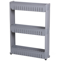 Dulap ingust din plastic cu roti si 3 rafturi