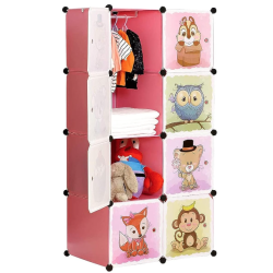 Dulap portabil pentru haine cu desene animate 74x147x37 cm din Plastic