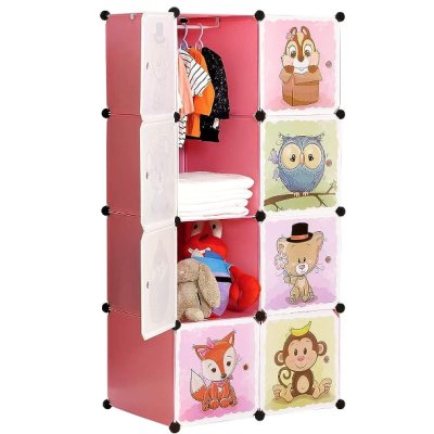 Dulap portabil pentru haine cu desene animate 74x147x37 cm din Plastic