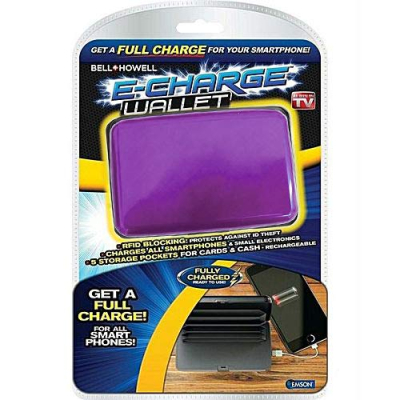 E-Charge Wallet MOV Portofel Carduri si Incarcator Baterie Externa 2in1