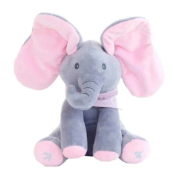 Elefant ROZ interactiv din plus Vorbeste Canta si Flutura urechile