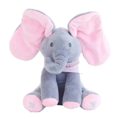 Elefant ROZ interactiv din plus Vorbeste Canta si Flutura urechile