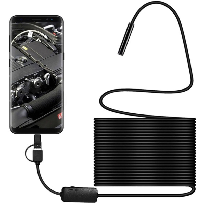 Endoscop Camera Android 10 Metri Waterproof Universala Slim pentru Inspectie Auto Conectare MicroUsb